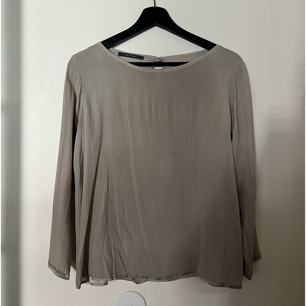 Bp studio silk grey blouse size 8 made in Italy